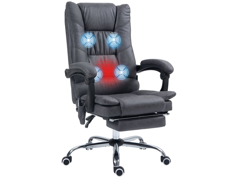  Fauteuil de massagefauteuil de bureau avec fonction massage, repose-pieds inclus, hauteur réglable, 64 cm x 70 cm x 118 cm, noir  - Conforama A