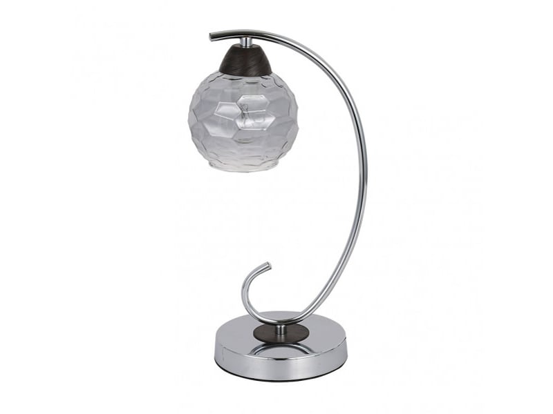  Lampe à poser fabrilamp etna e14 coloris chromé wengé 35 x 14 x 19 cm 152571020 - Conforama A
