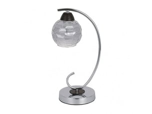 Lampe à poser fabrilamp etna e14 coloris chromé wengé 35 x 14 x 19 cm