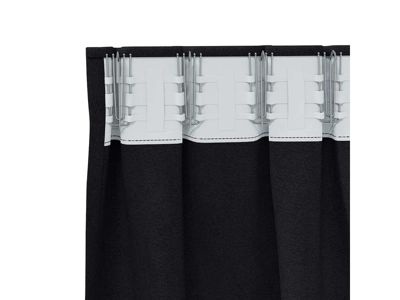 Lot de 2 rideaux occultants, rideaux black-out avec anneaux noir 225 x 140 cm cf44713 - Conforama E