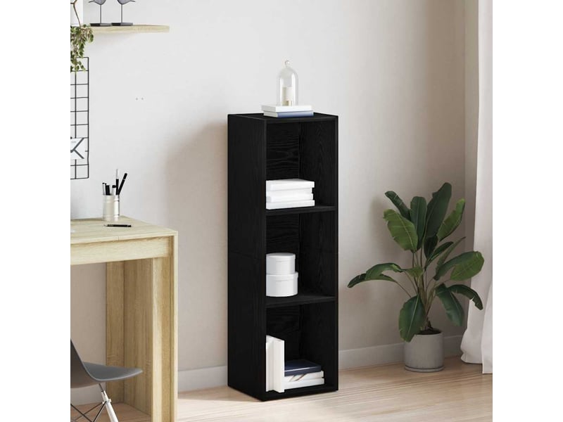  Bibliothèque, meuble de rangement salon en chêne noir 36 x 30 x 114 cm bois d'ingénierie  - Conforama B