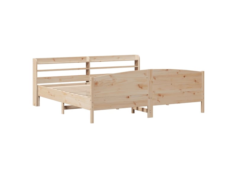  Lit double- lit adulte -  cadre de lit sans matelas 180x200 cm bois massif de pin  - Conforama B