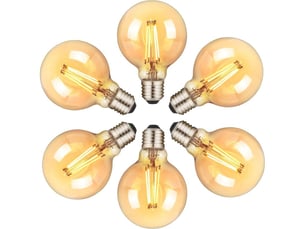 Ampoules led e27 edison vintage 6w 2200k lot de 6 pour maison, café