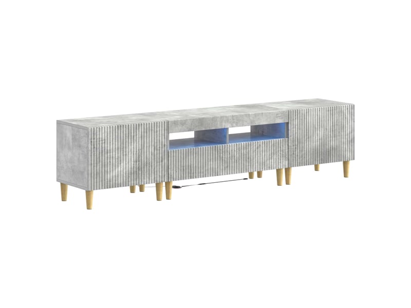  Ensemble de 3 meubles tv - banc tv - meuble de rangement led arnhem 3 pcs gris béton  - Conforama A