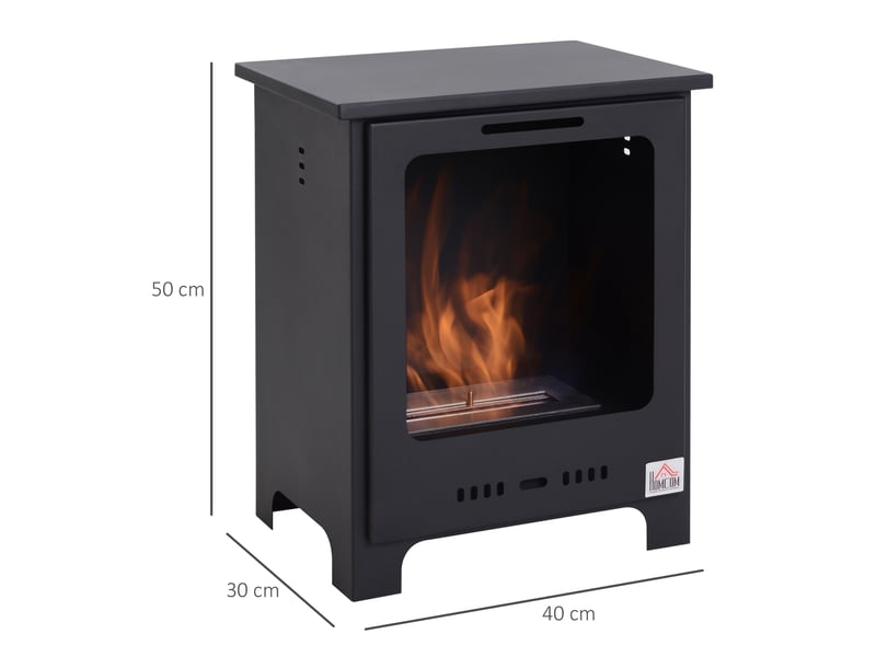 Cheminée au bioéthanol noire, flamme réelle, capacité 0,9 l  - Conforama R