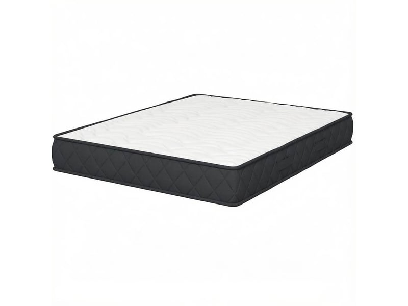  Matelas 160x200x20 cm pour 2 personnes, hybride en mousse à mémoire de forme et polyester, blanc et gris, 1 pièce  - Conforama A
