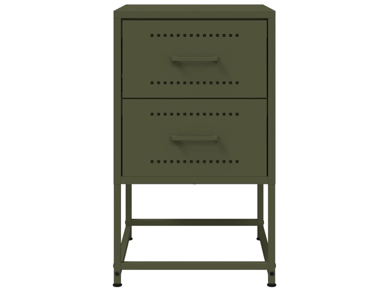  Lot de 2 tables de chevet - cabinet de chevet - table de nuit vert olive 36x39x60,5 cm acier  - Conforama E