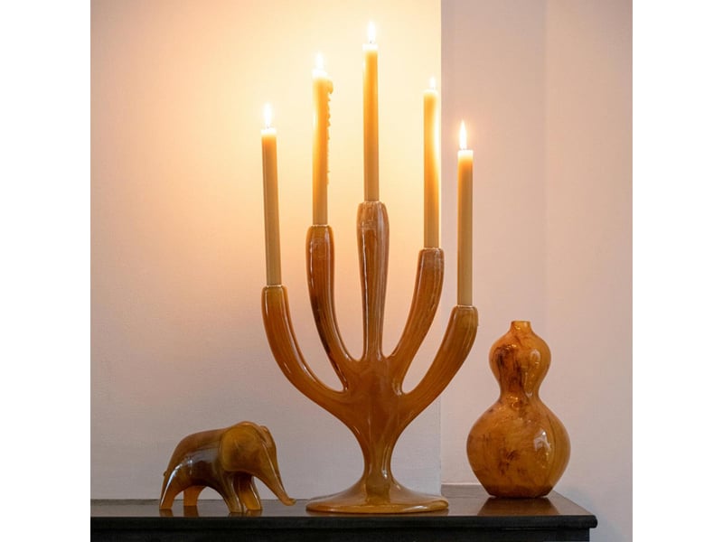  Chandelier arbre design bjarne 44cm caramel  - Conforama E