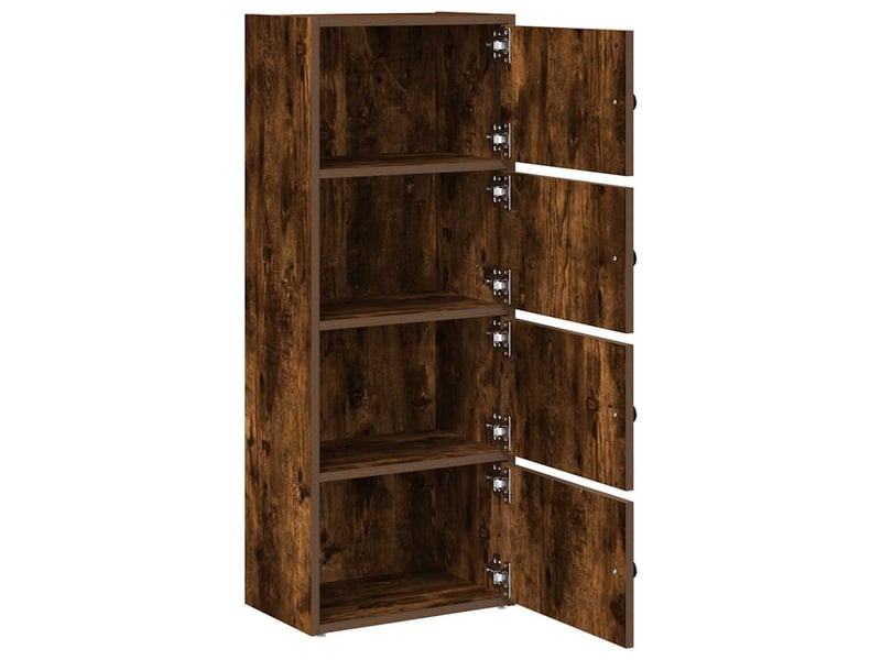  Bibliothèque, étagère de rangement chêne fumé 40x24x102 cm bois d'ingénierie  - Conforama E