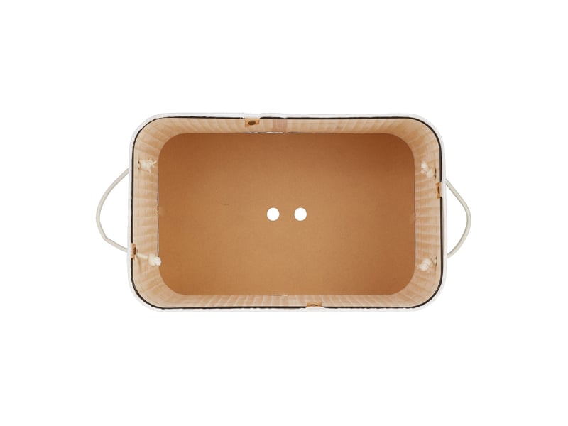  Panier à linge pratique avec couvercle 63 x 55 x 35 cm 2 compartiments aérés en bambou naturel 13_0006480  - Conforama D