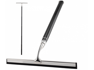Grattoir de douche noir & argent, 153 cm, pour vitres, douche, miroirs, cuisine, design long manche
