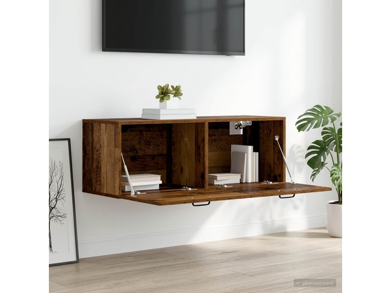  Meuble mural salon bois ancien 100 x 36,5 x 35 cm bois d'ingénierie shl211  - Conforama B