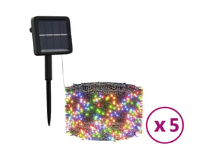 Lampes solaires 5 pcs 5x200 led multicolore intérieur extérieur cf62214