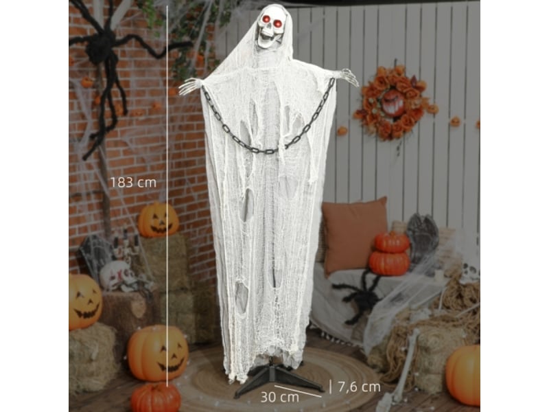 Décoration halloween faucheuse 183 cm, led et son, bras et tête réglables, taille réelle - Conforama E