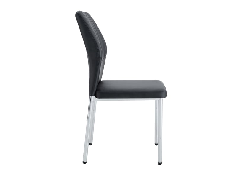 Lot de 4 chaises de salle à manger en similicuir pu noir, pieds en métal W3658P394385 - Conforama B