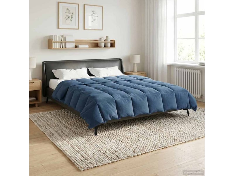  Duvet - couette complet toute l'année 200 x 220 cm 4 saisons bleu foncé  - Conforama D