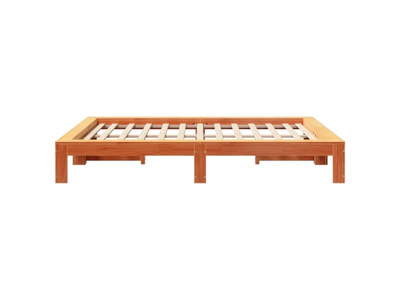  Lit double- lit adulte -  cadre de lit sans matelas  marron 135x190cm bois pin massif  - Conforama D