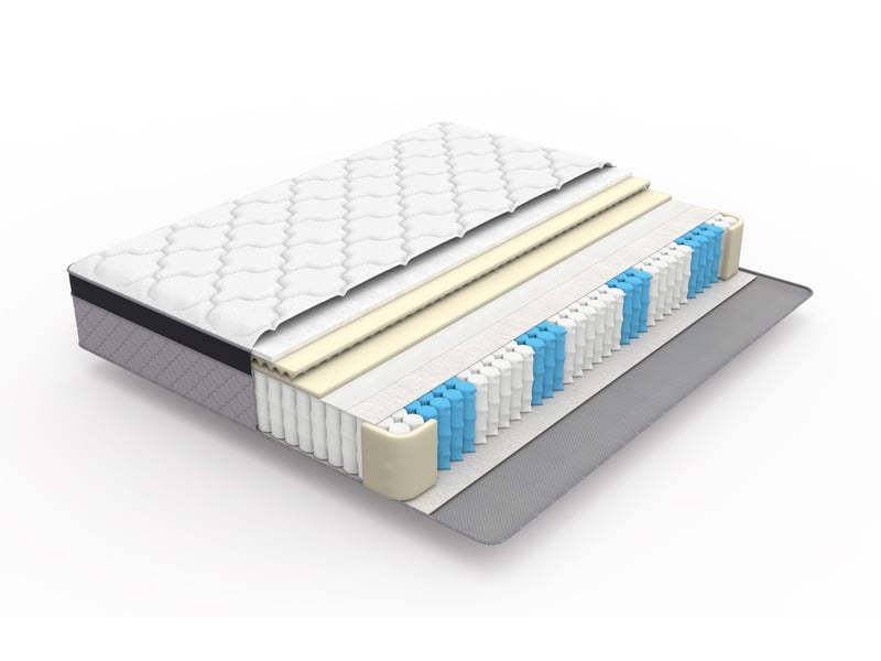  Matelas à ressorts tcqpz 140 x 200 cm épaisseur 25 cm h3 ergonomique blanc  - Conforama B