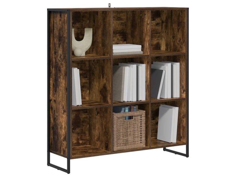  Bibliothèque, armoire à livres 99,5 x 30 x 108 cm bois d'ingénierie chêne fumé shl441  - Conforama C