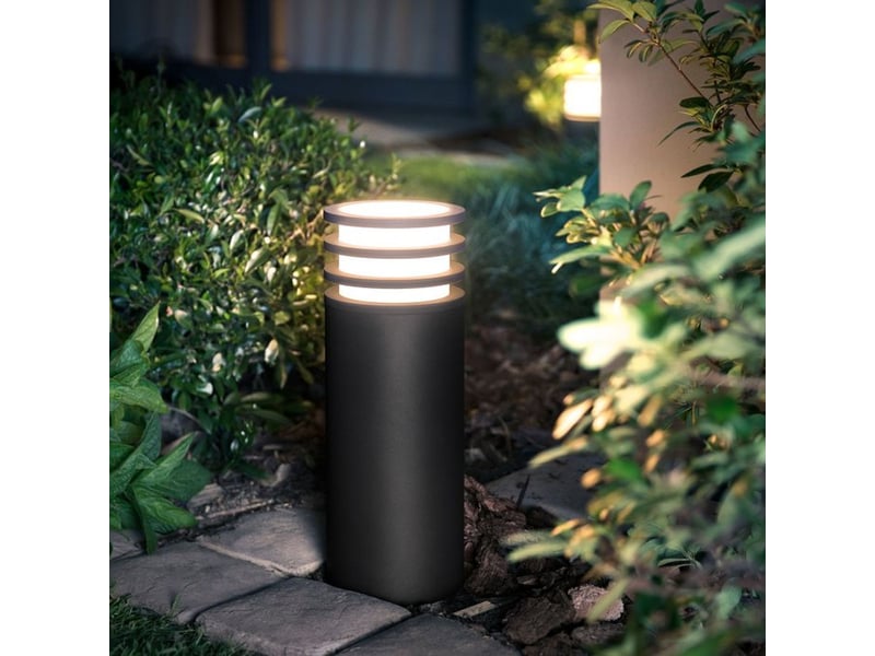  Eclairage exterieur smart potelet lucca ip44 anthracite 1 ampoule e27 8,1 w couleur 929004308501 - Conforama C