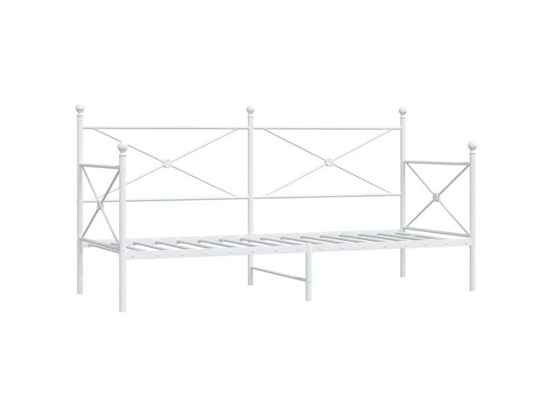  Lit simple- lit adulte -  lit de repos sans matelas blanc 90x200 cm acier  - Conforama A