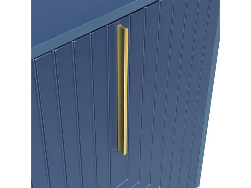 Buffet 3 portes bleu marine, meuble de rangement moderne en mdf avec étagères réglables pour cuisine et salle à manger  - Conforama E