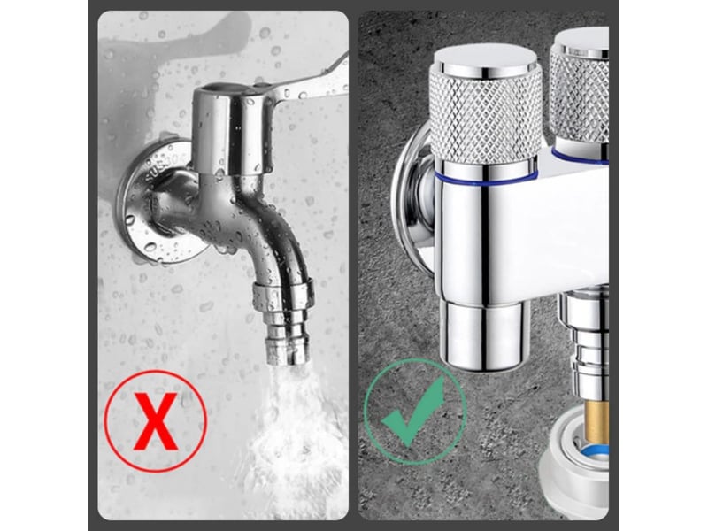 Robinet de toilette argenté avec double vanne de commande et buse de chasse d'eau portable de 20 mm - Conforama C