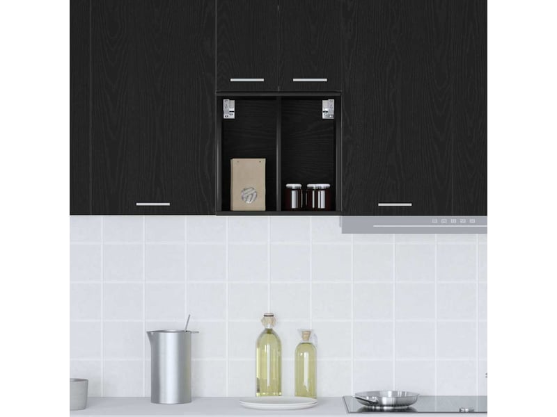 Meuble de rangement cuisine, armoire suspendue chêne noir 40x29,5x40cm  - Conforama D