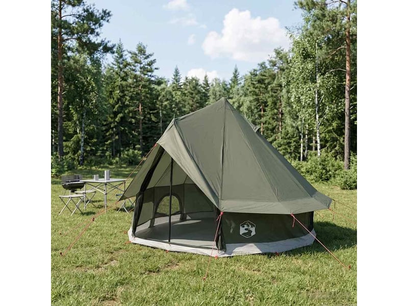  Tente tipi, tente de camping 4 personne vert armée polyester et acier  - Conforama B