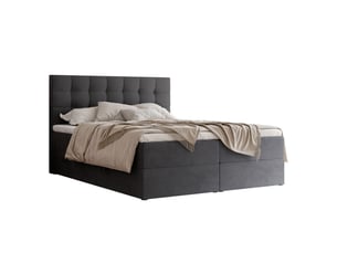 Lit coffre 180x200 cm IDOHOME  GRAND coloris gris