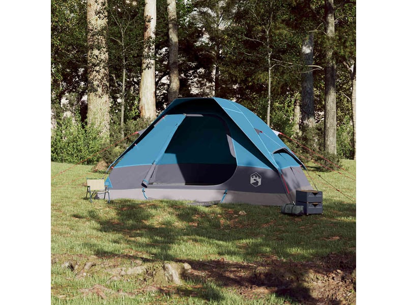  Tente de camping, tente familiale à dôme 6 personnes bleu imperméable shl20326  - Conforama C