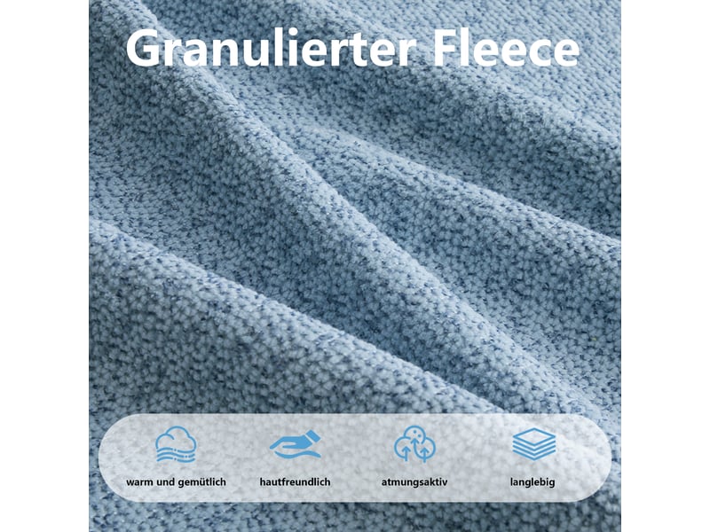 Canapé modulable 2 places bleu, design sans cadre avec rangement intégré, tissu granular fleece confortable pour salon moderne - Conforama W