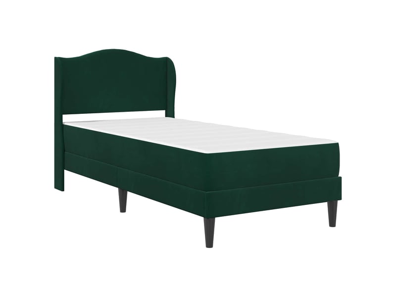  Lit simple- lit adulte -  cadre de lit avec tête de lit vert foncé 100 x 200 cm velours  - Conforama B