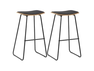 Lot de 2 tabouret de bar, chaise de bar noir similicuir shl3526
