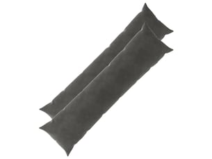Lot de 2 coussins avec oreiller, coussins décoratifs heerlen gris foncé velours cf50493
