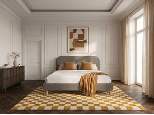 Lit 2 places 140x190 cm <strong>BOBOCHIC</strong>  <strong>KAYA</strong> coloris taupe