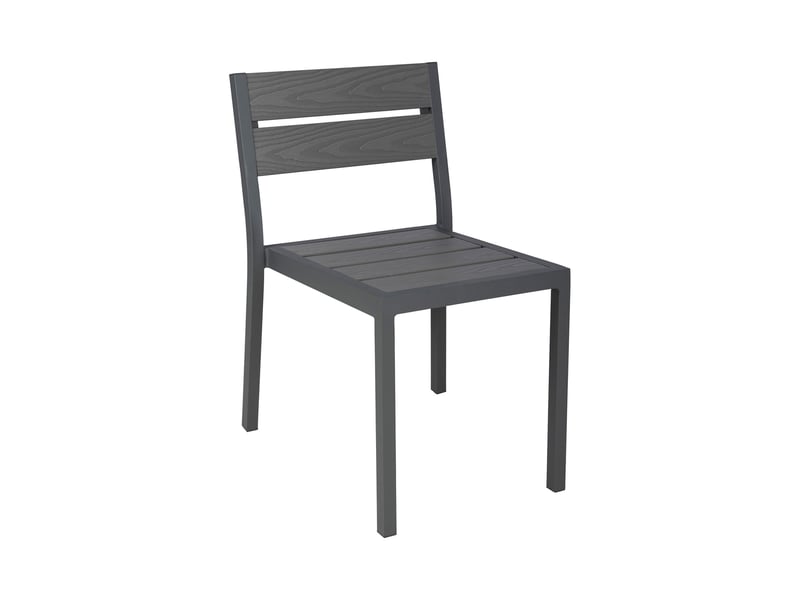 Lot de 4 chaises en aluminium et bois gris - Conforama C