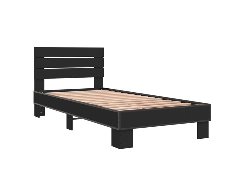  Lit simple- lit adulte -  cadre de lit sans matelas noir 90x200 cm  - Conforama B