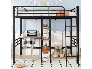Lit mezzanine 90x200 cm REDOM coloris noir