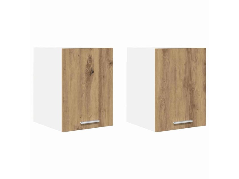  Armoire suspendue 2 pcs chêne artisan et blanc bois d'ingénierie shl6566  - Conforama A