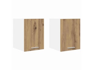 Armoire suspendue 2 pcs chêne artisan et blanc bois d'ingénierie shl6566