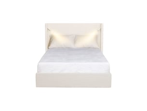 Lit coffre 140x190 cm <strong></strong>  <strong>KTSTAN2CORDWH140</strong> coloris beige