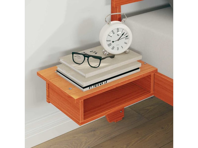Lit double- lit adulte - cadre de lit avec tête de lit brun 180 x 200 cm pin massif - Conforama B
