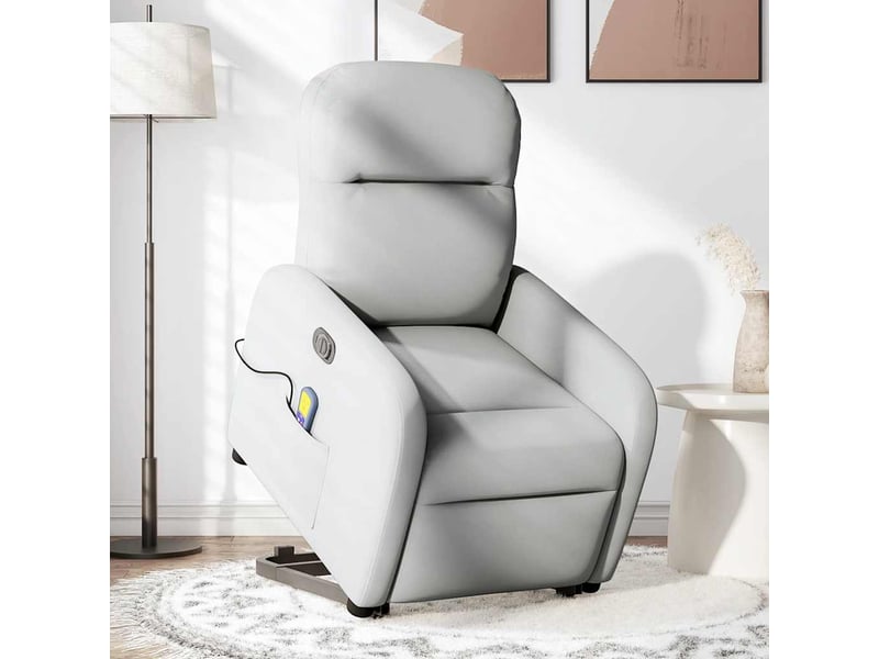  Fauteuil inclinable de massage électrique gris nuage tissu shl56115  - Conforama A