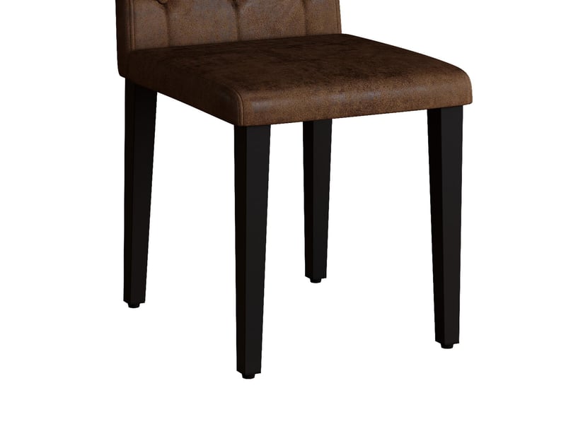  Lot de 4 chaises de salle à manger en tissu brun, pieds en métal noir W3658P405579 - Conforama B