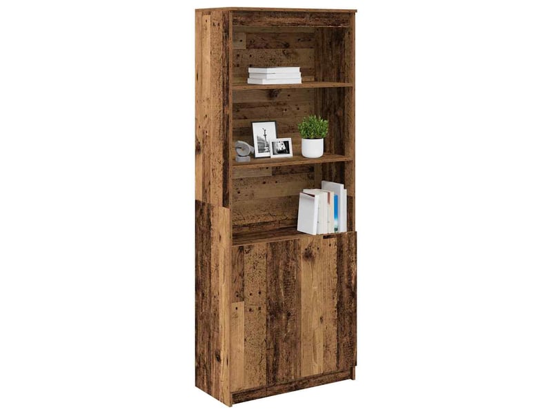  Buffet haut - bahut - meuble de rangement vieux bois 70x35x180 cm bois d'ingénierie  - Conforama D