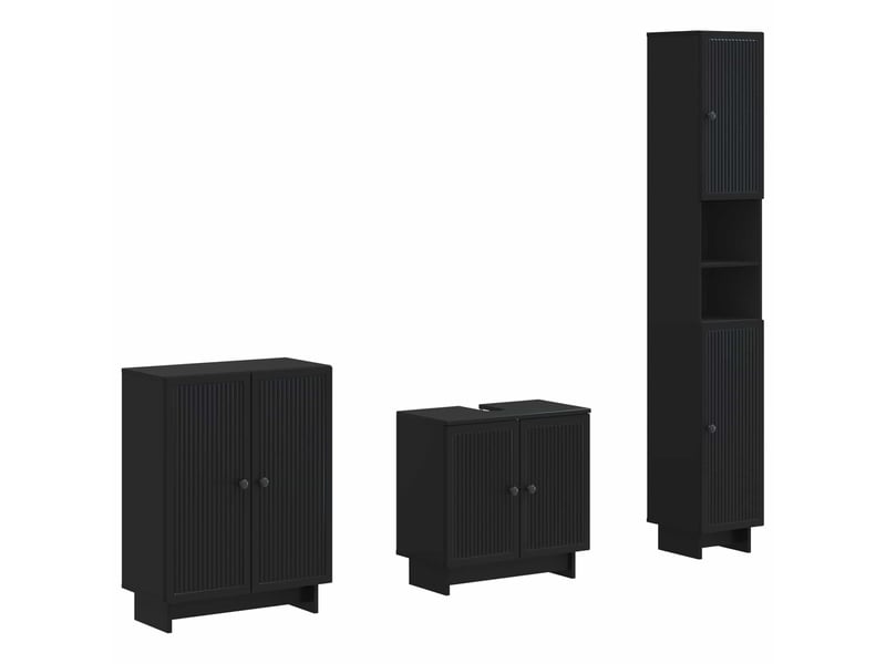  Ensemble de meuble de salle de bain 3 pièces ede noir cf63421  - Conforama A