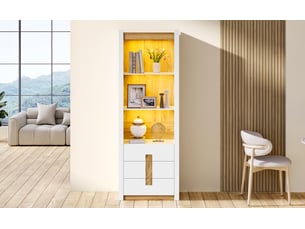 Vitrine coloris bicolore 2 étagère(s) <strong>BIQZUYA</strong> <strong></strong> - 63 cmx200 cm