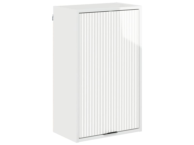  Cabinet de salle de bain, meuble de rangement blanc brillant 39x23.5x65 cm  - Conforama A