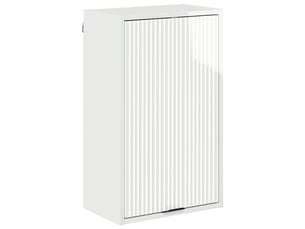 Cabinet de salle de bain, meuble de rangement blanc brillant 39x23.5x65 cm